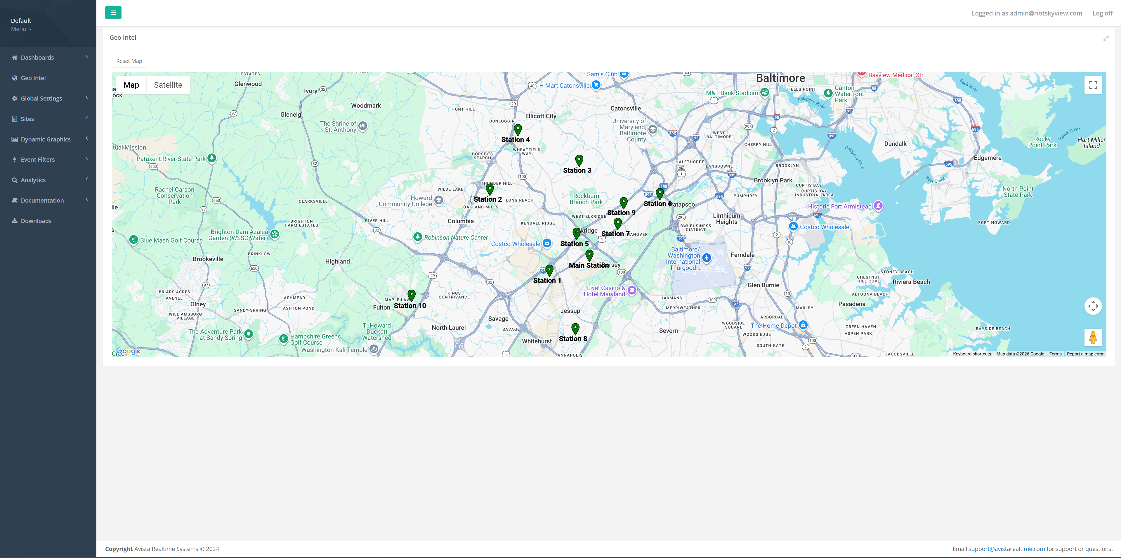 SkyView SCADA Site Map